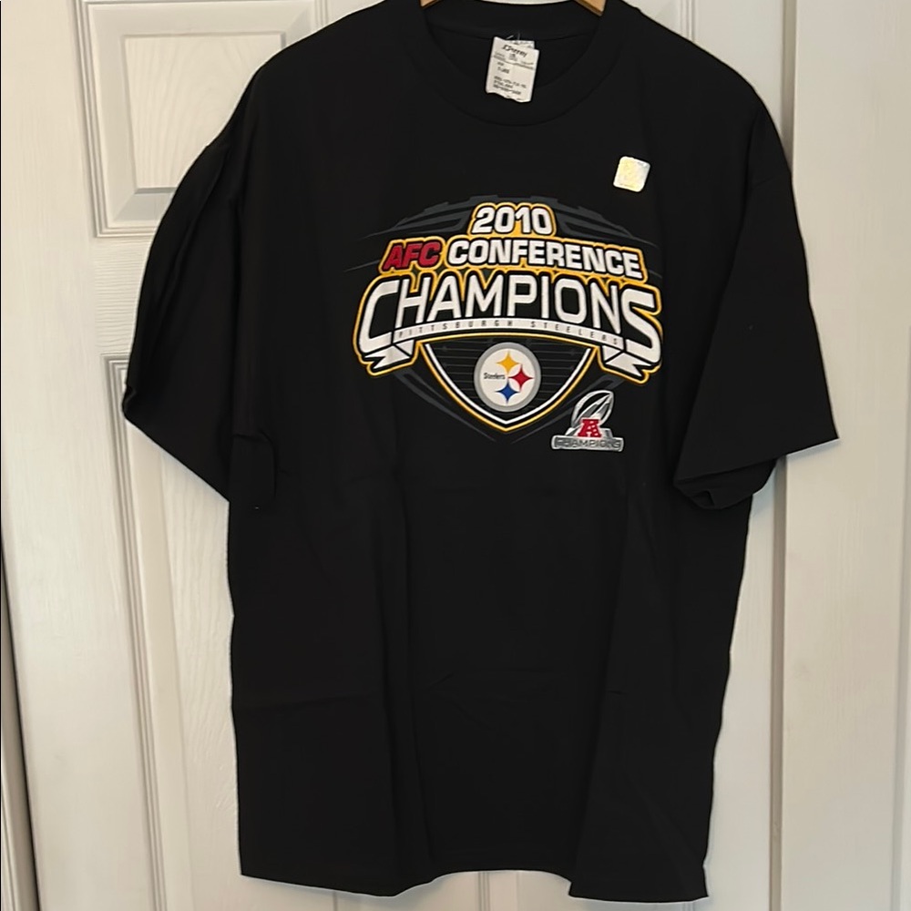 Steelers Pittsburgh Steelers Vintage Black 2010AFC Conference ChampionsT-ShirtXL